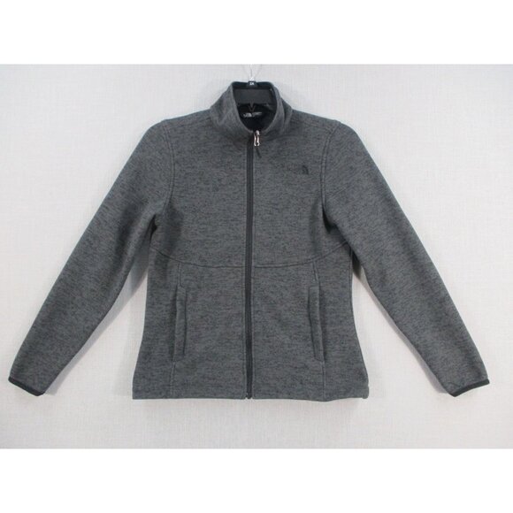 The North Face Womens Full-Zip Heathered Fleece Jacket Size - M Gray Polyester - Picture 1 of 8